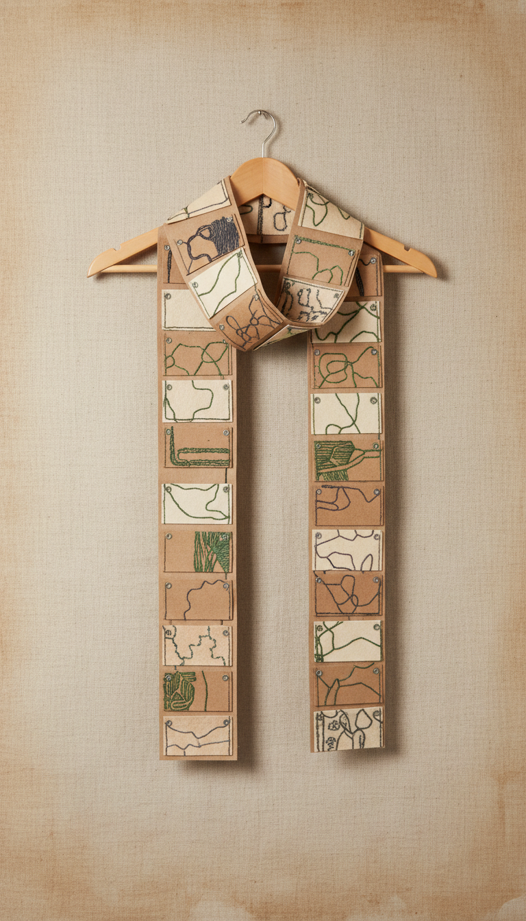 Kraft Paper Tag Scarf with Layers